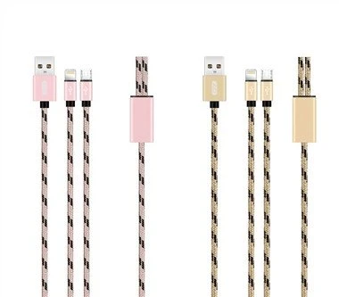 llinyn cebl gwefrydd gwefrydd cyflym micro usb plethedig